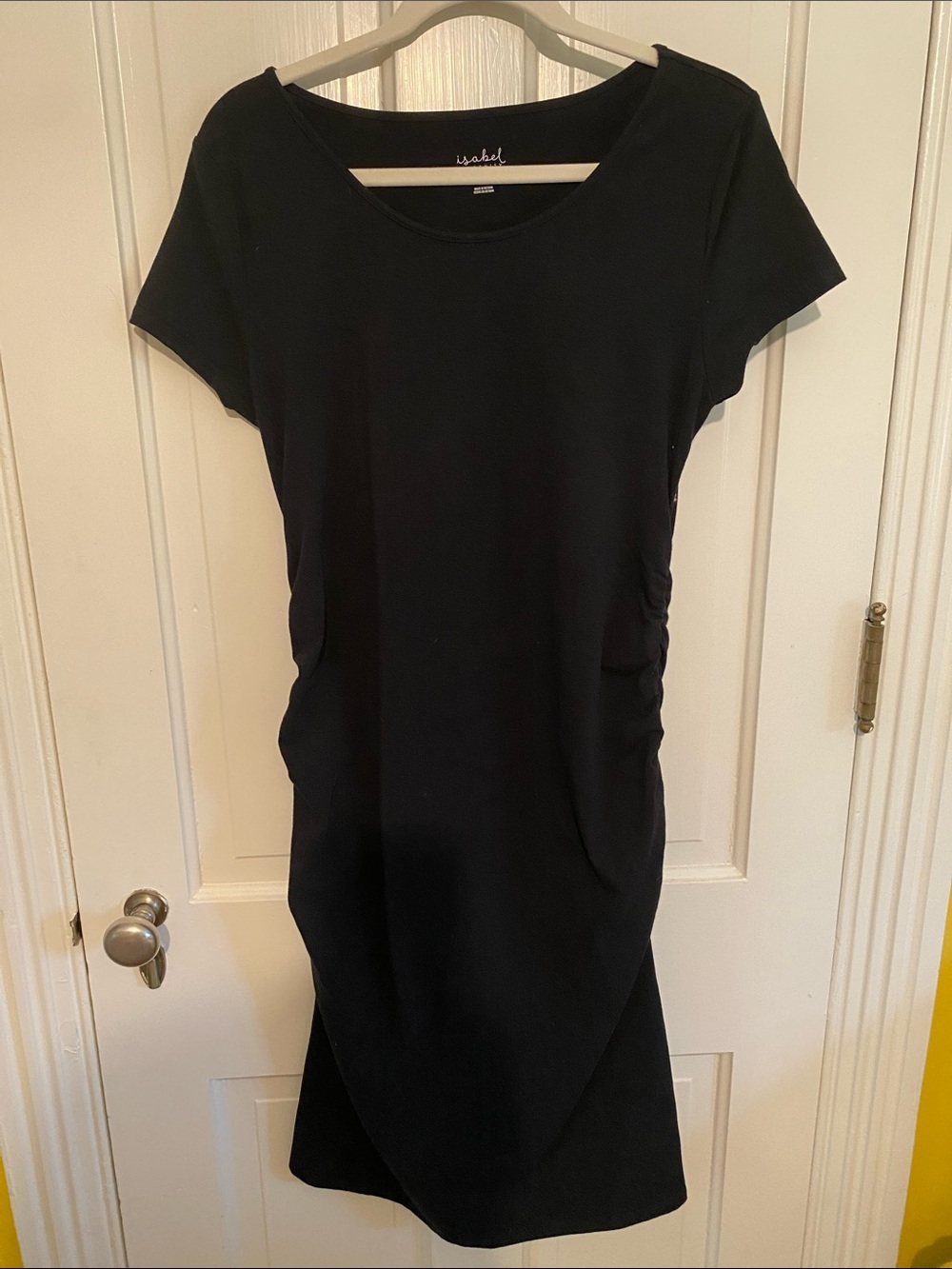 Black Short-Sleeve Maternity Women's Dress